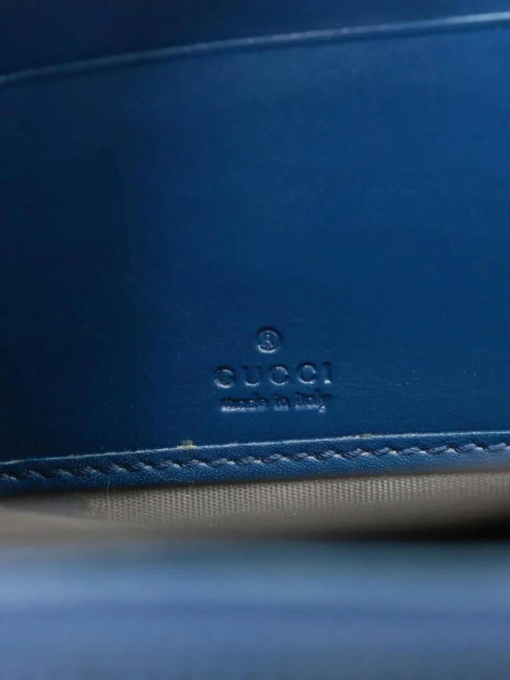 Gucci  Diamante Leather Long Wallet Navy Blue 307990